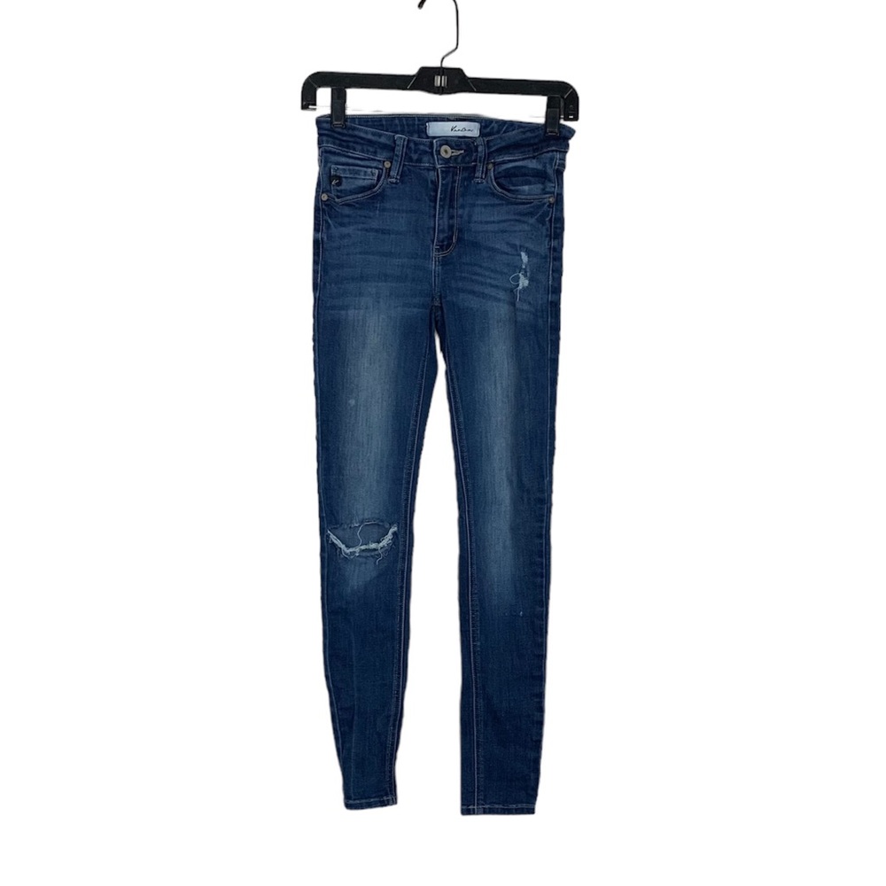 Kancan medium wash distressed skinny jeans size 1/ / 24